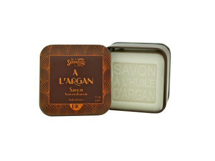Kovová dóza - 100 gramové mýdlo organický arganový olej
