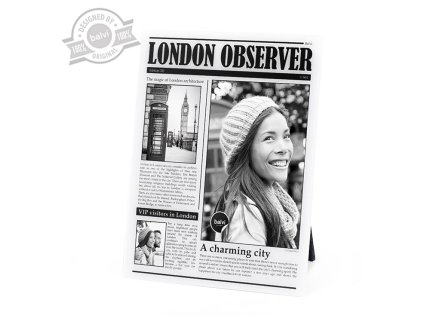 1663 - Fotorámeček, London observer, akryl, 23x18x0,8