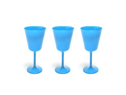 Sada 3 skleněných pohárů "elegant" matně modré barvy neapol 280 ml v kartonové krabici 8,5x18,5 cm