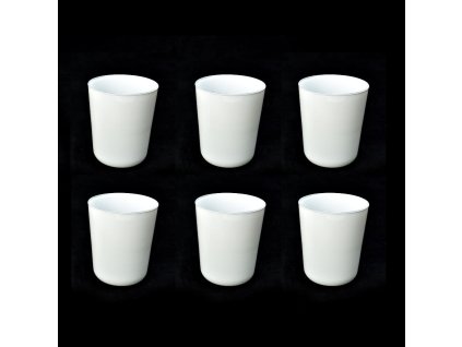 Sada 6 skleněných pohárů "elegant" matně bílé barvy ml 315 dárková krabička cm 8x9,5