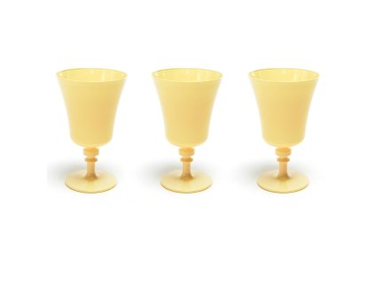Sada 3 pohárů z matného světle žlutého římského skla ml 280 v kartonu cm 9xh15