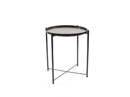Malý černý kovový stolek v.52x46x46cm
