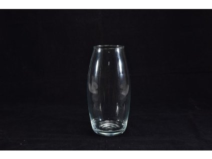 Váza z průhledného skla d. 8 cm x v cm 26