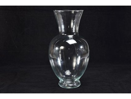 Váza z průhledného skla d. cm 15 x v cm 37