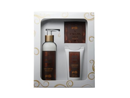 Dárková sada – BIO arganový olej (krém na ruce 75ml + mýdlo 100g + tělové mléko 200ml), La Savonnerie de Nyons