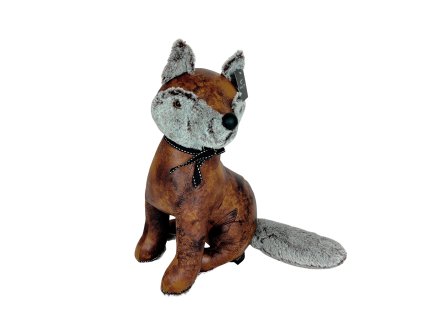 Zarážka do dveří liška Feline z umělé kůže, 31x22x29 cm