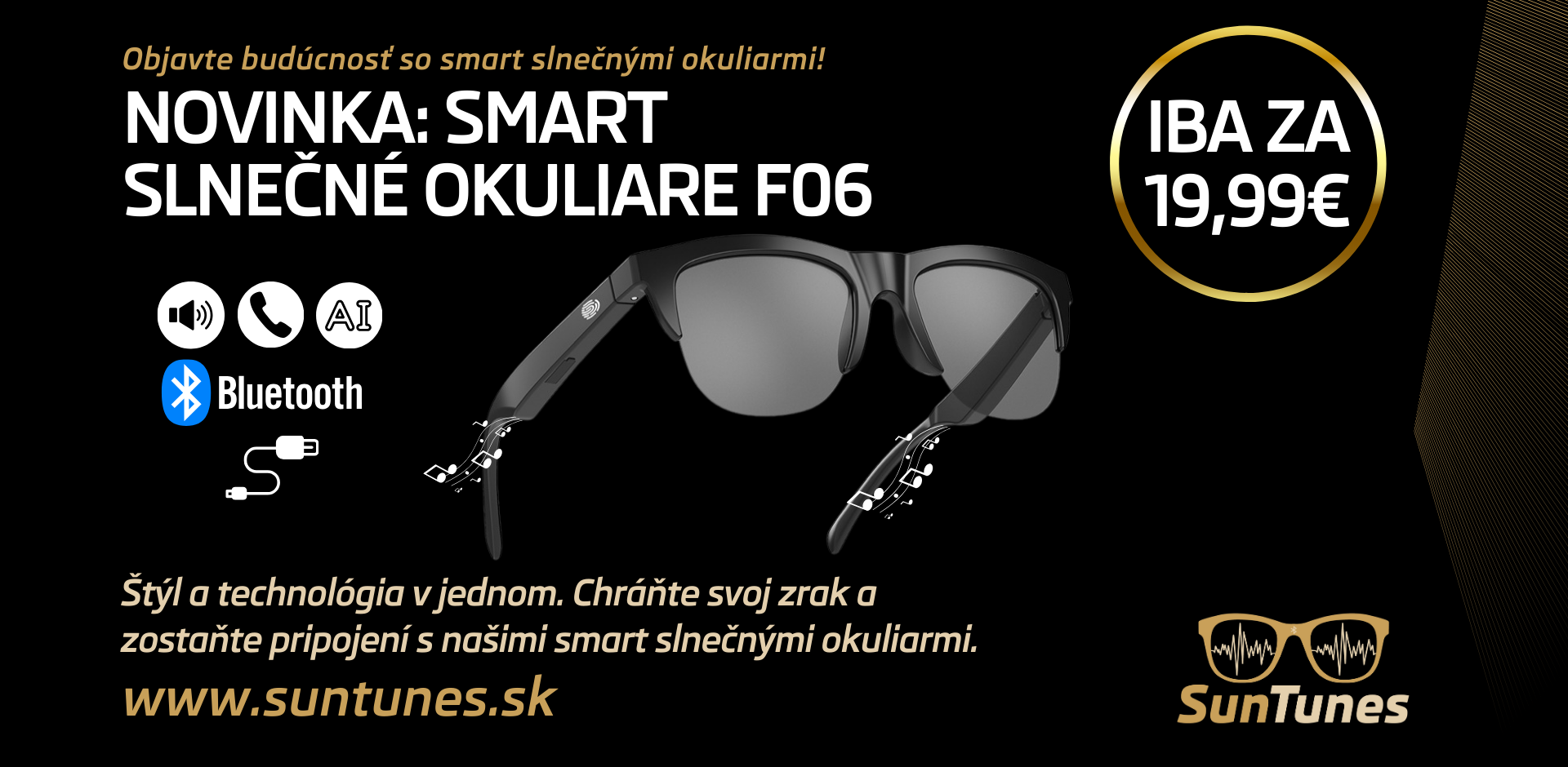 Novinka Smart Okuliare F06