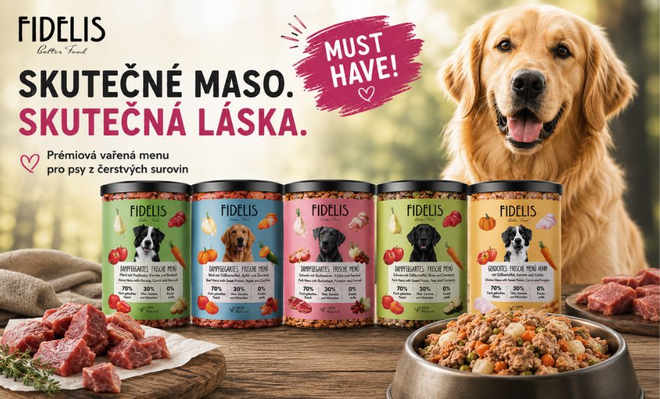 Prémiové vařené menu pro psy FIDELIS – skutečné maso a čerstvé suroviny