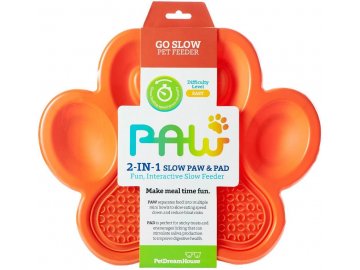 Zpomalovací miska PAW 2v1 - oranžová