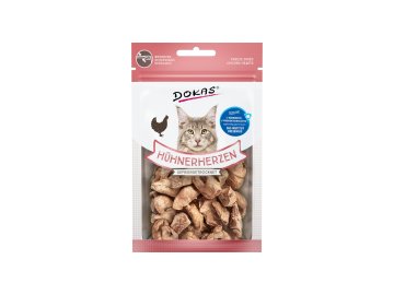 Dokas Mrazem sušená KUŘECÍ SRDÍČKA pro kočky 15 g