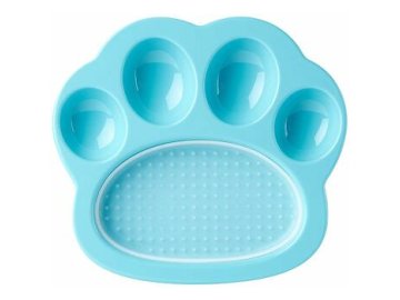 Zpomalovací miska PAW s lízací podložkou 2v1 Mini - modrá