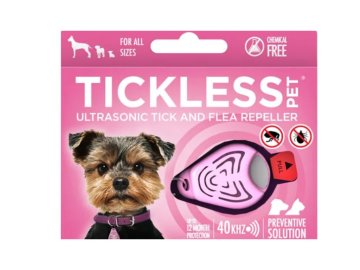 Tickless pet ultrazvukový odpuzovač klíšťat a blech - růžový
