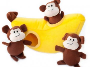 Opice v banánu s pískátky 25 cm