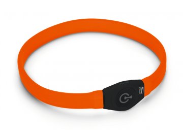 Obojek KARLIE Visio svítící LED USB nabíjecí oranžový 20-65 cm 1ks