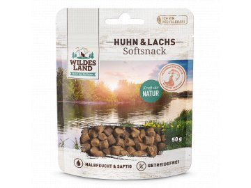 [WL516395] Wildes Land Softsnack Huhn & Lachs 8 x 50g