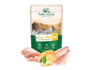 Müller´s Naturhof Cat KUŘE + PSTRUH kapsička 100 g