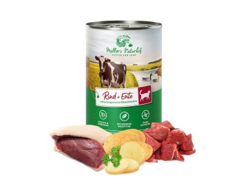 Müller´s Naturhof Cat HOVĚZÍ S KACHNOU konzerva 400 g