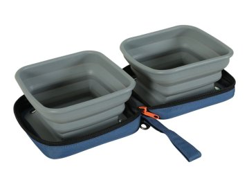 Cestovní miska skládací 2v1 modrá 2x700 ml