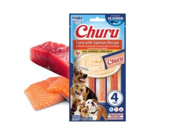 Churu Dog Fish – TUŇÁK & LOSOS 4×14 g