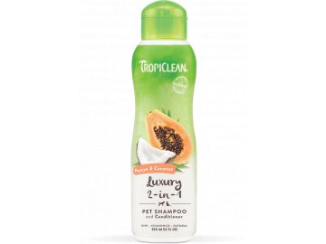 Tropiclean šampón papája a kokos - 2v1 s kondicionérem 355 ml