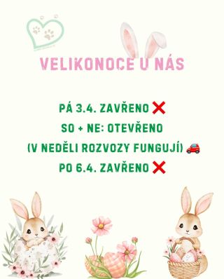 Velikonoce u nás 🐥 Na Velký pátek (3.4.) i Velikonoční pondělí (6.4.) máme zavřeno. Balíčky vyrazí na cestu až v úterý po...
