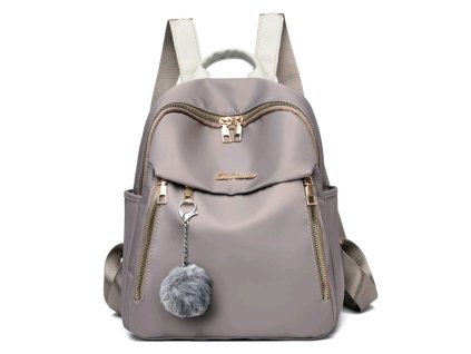 Dámský elegantní nylonový  batoh šedý