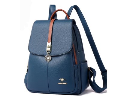 Dámský luxusní kožený batoh modrý