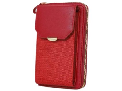 červená dámská s peněženkou kabelka na mobil