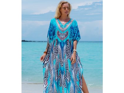 Dámské modré plážové šaty
