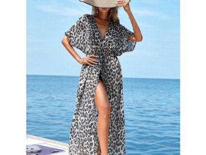 Šaty plážové dásmké leopardí vzor