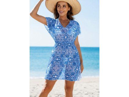 modré plážové šaty