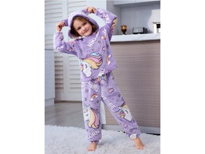 Pyžamo dívčí s jednorožcem fialové