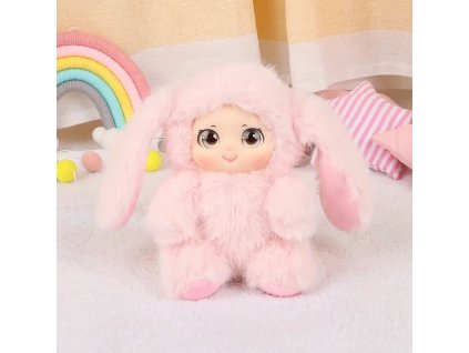 Hračka plyšová růžová králík