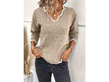 Svetr dámský hnědý pletený