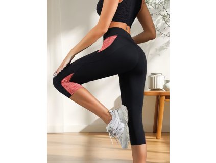 Legíny dámské růžové černé