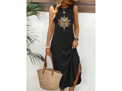 Šaty dámské černé letní dlouhé