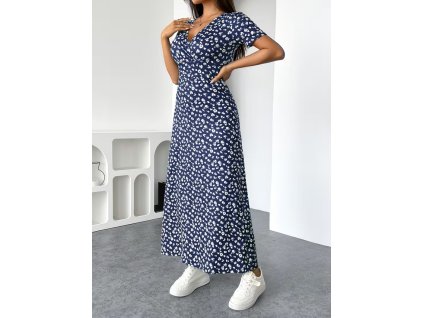 Šaty dámské modré letní dlouhé