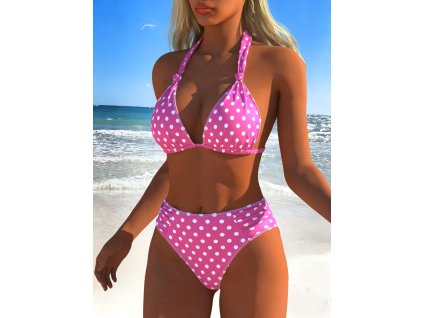 Plavky dámské růžové dvoudílné