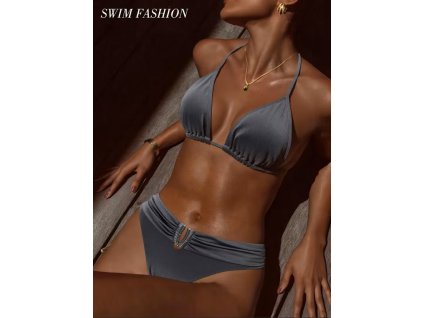 Plavky dámské šedé dvoudílné