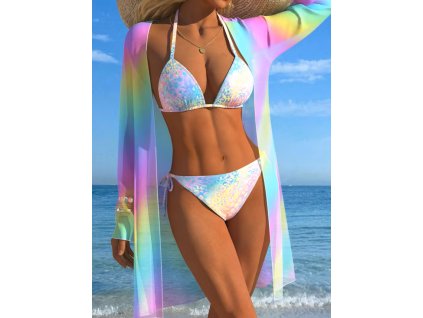 Plavky dámské dvoudílné duhové