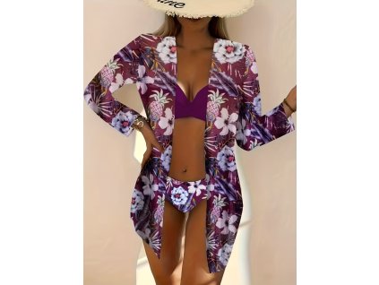 Plavky dámské fialové dvoudílné