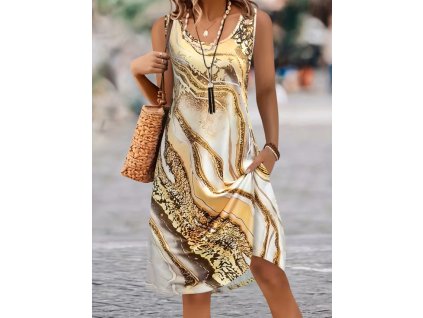 Šaty dámské hnědé letní krátké