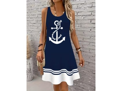 Šaty dámské modré letní krátké