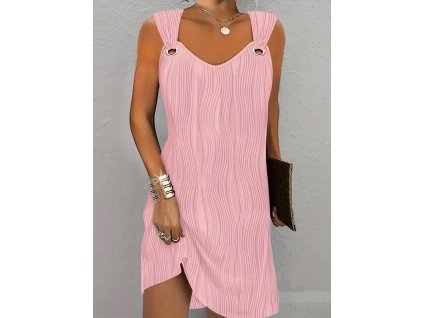 Šaty dámské růžové letní