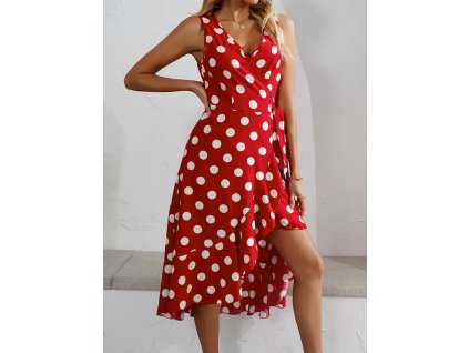 Šaty dámské červené letní dlouhé