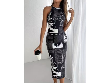 Šaty dámské černé bílé letní