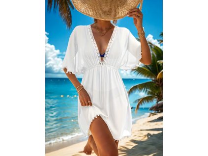 Šaty dámské bílé plážové