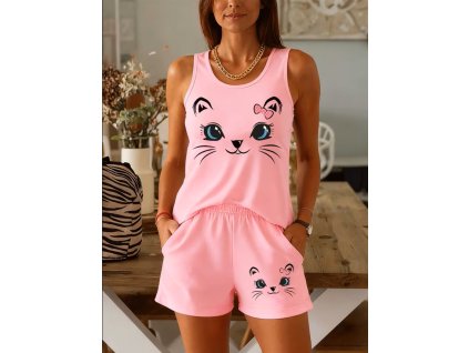 Pyžamo dámské růžové