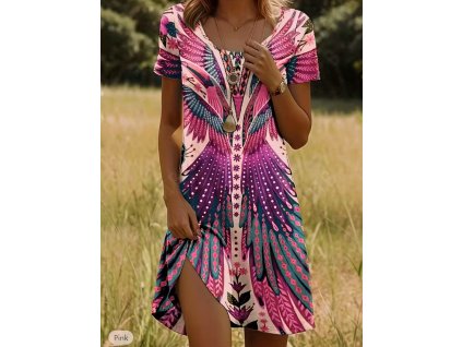 Šaty dámské fialové letní krátké