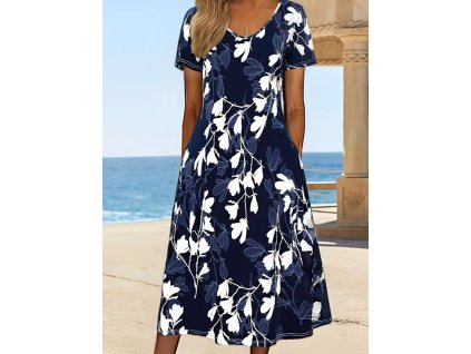 Šaty dámské modré letní